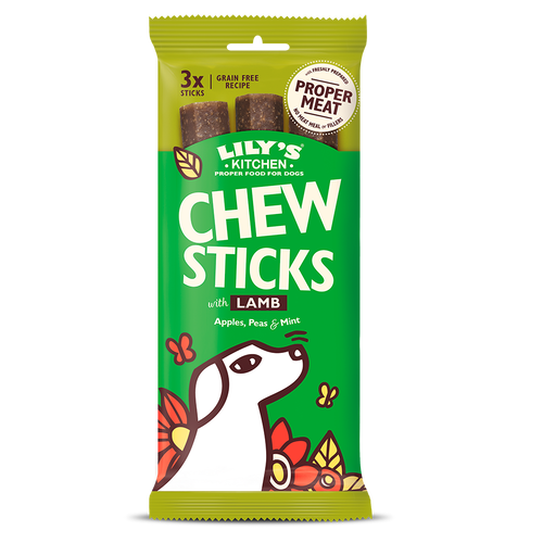 Lilys Kitchen Dog Treats Chew Sticks with Lamb 3 Pack 120g