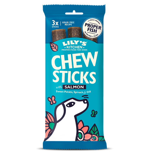 Lily's Kitchen Dog Treats Chew Sticks with Salmon 3 Pack 120g