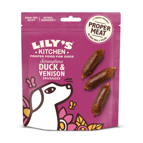 Lily's Kitchen Dog Treats Scrumptious Duck & Venison Sausages 70g