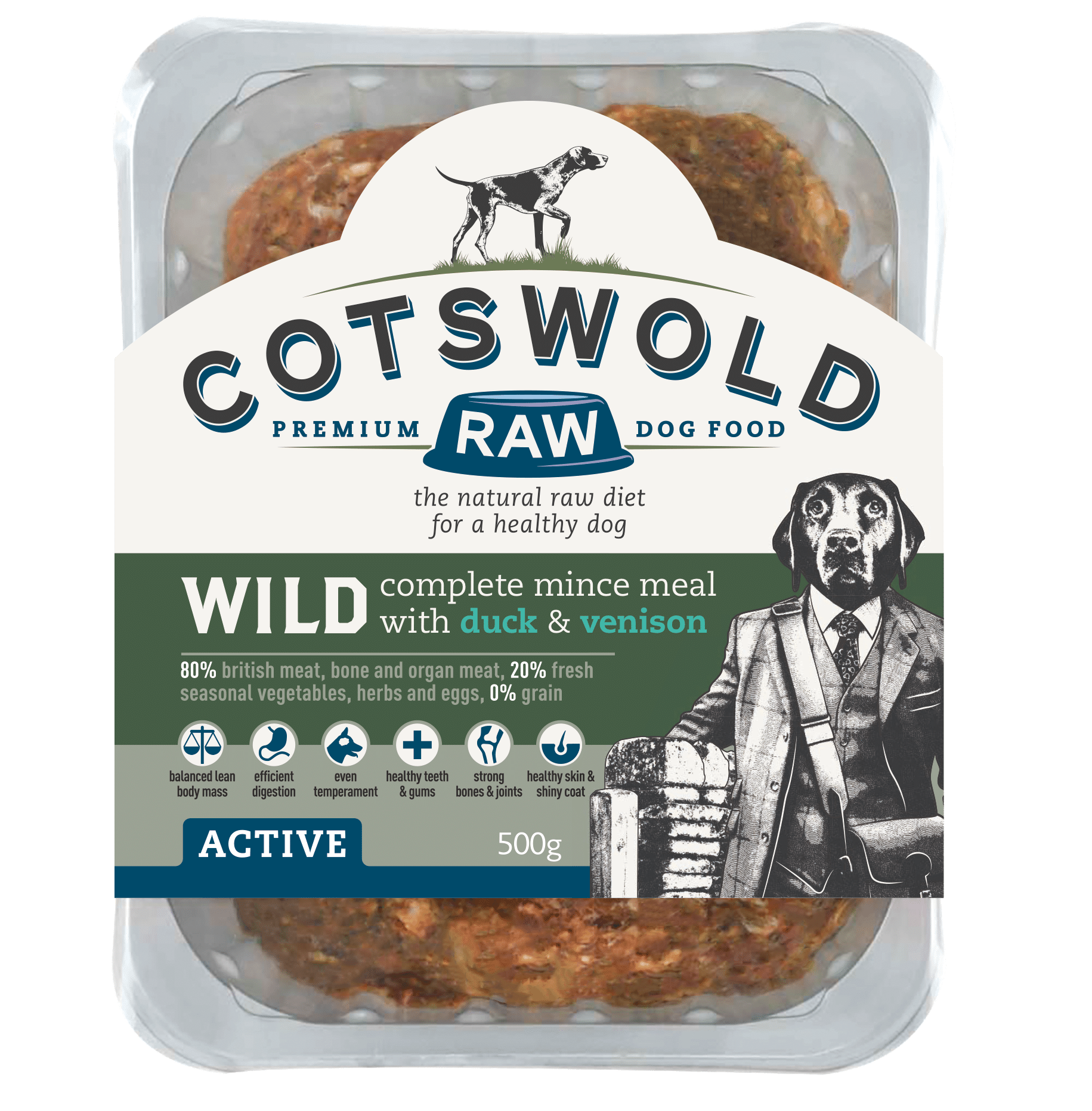 Cotswold Raw Dog Food Wild Duck & Venison Mince Complete
