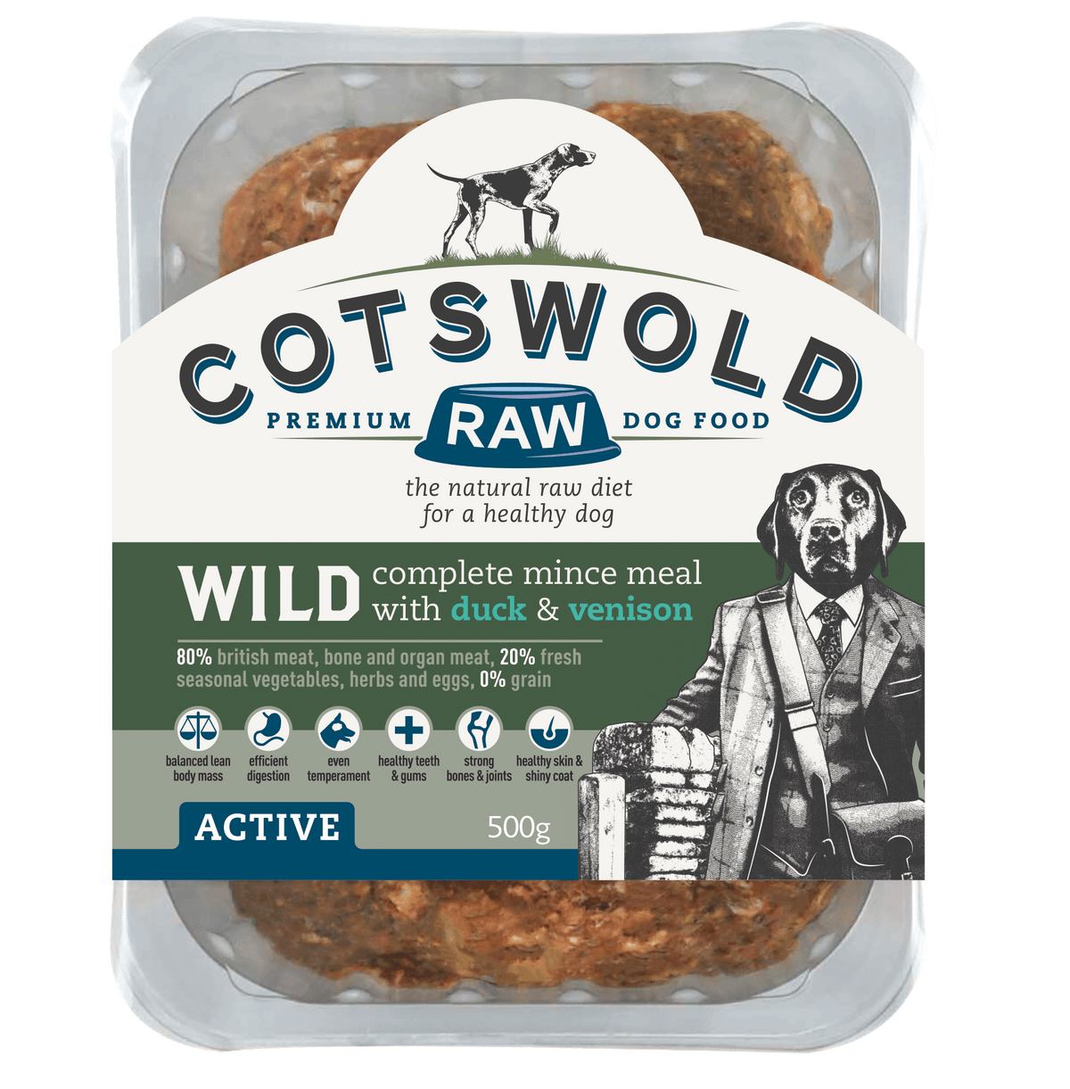 Cotswold Raw Dog Food Wild Duck & Venison Mince Complete