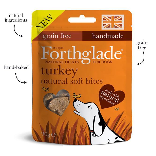 Forthglade Dog Treats Natural Soft Bites with Turkey 90g