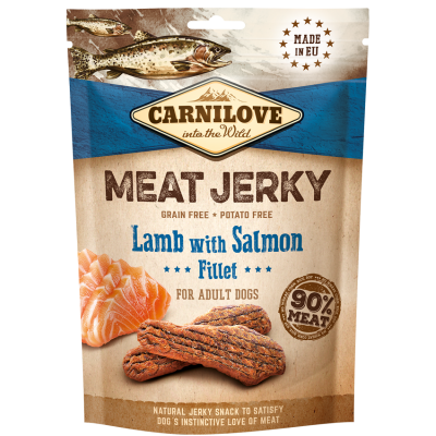 Carnilove Dog Treat Meat Jerky Lamb with Salmon Fillet  100g