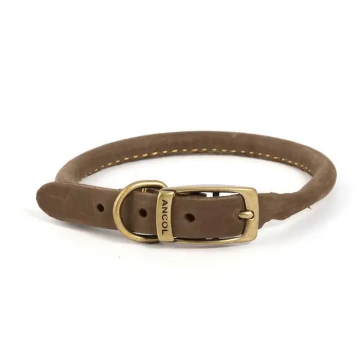 Ancol Timberwolf Leather Dog Collar