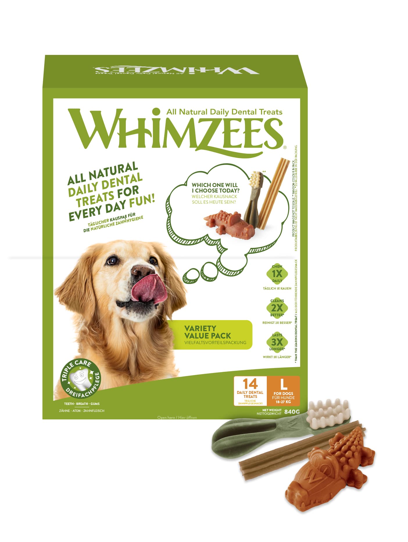 Whimzees Dog Treat Large 14 Variety Box