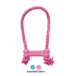 KONG Puppy Toy Goodie Bone With Rope Extra Small Assorted
