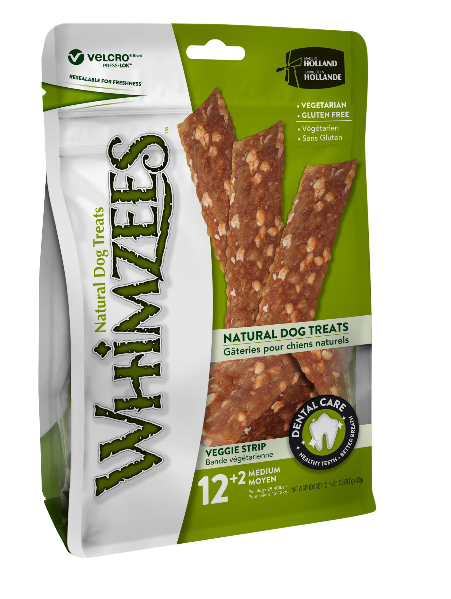 Whimzees Dog Treat Veggie Strips Medium 14 Pack