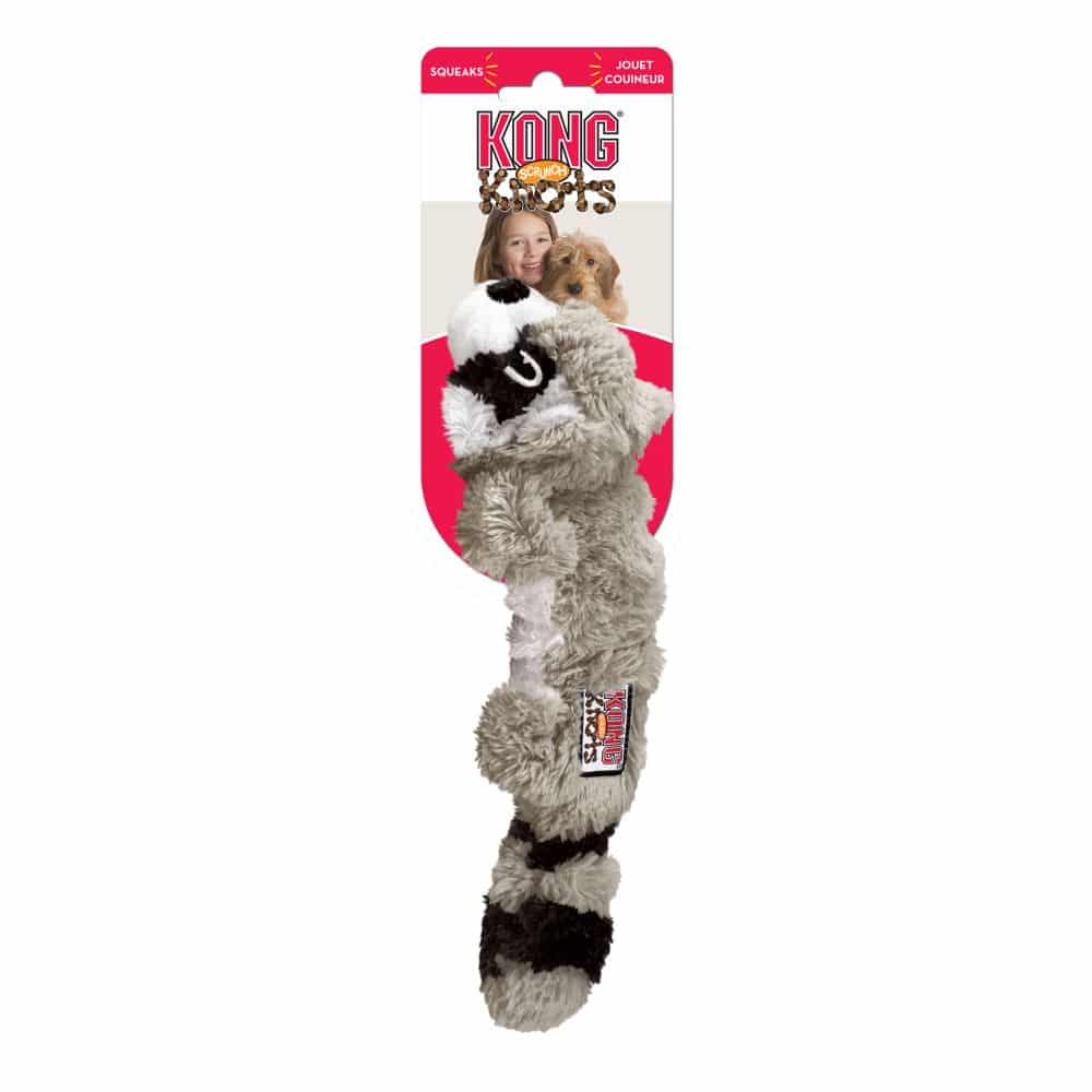KONG Dog Toy Scrunch Knots Racoon