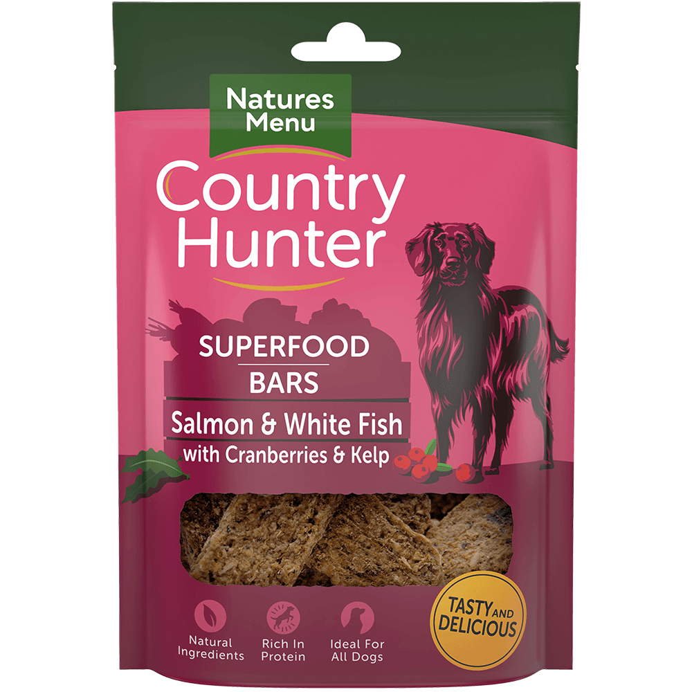 Natures Menu Country Hunter Dog Treat Superfood Bars Salmon & White Fish 70g