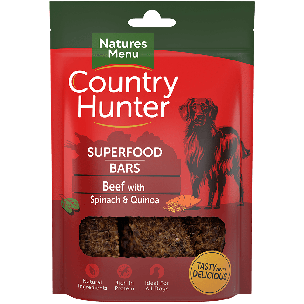 Natures Menu Country Hunter Dog Treat Superfood Bars Beef 70g
