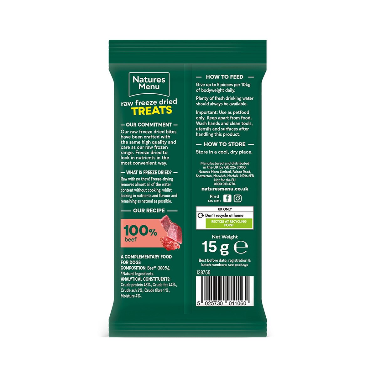 Natures Menu Freeze Dried Bites Beef 15g