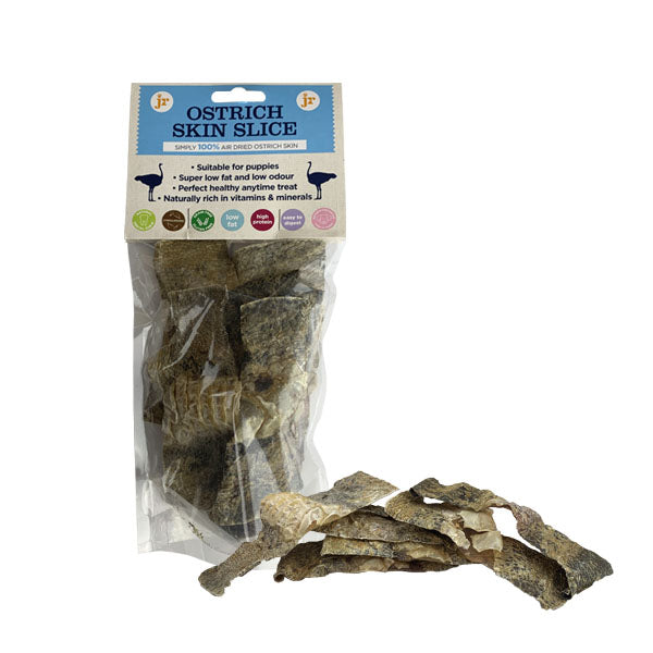 Jr Pet Products Dog Treat Ostrich Skin Slice 60g