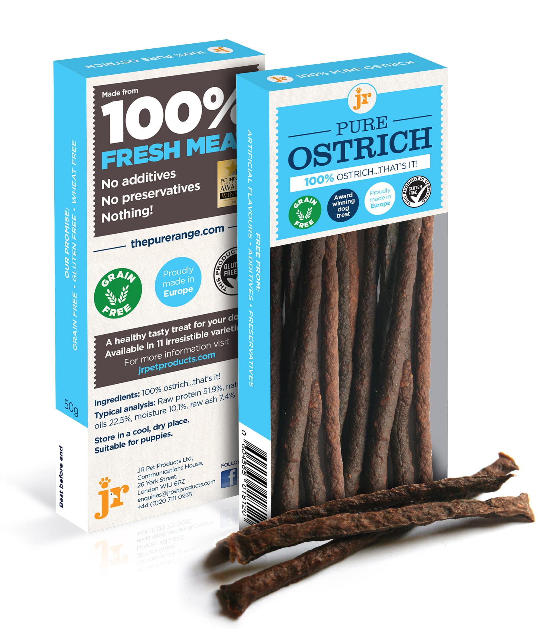 Jr Pet Products Pure Range Meat Sticks Ostrich 50g