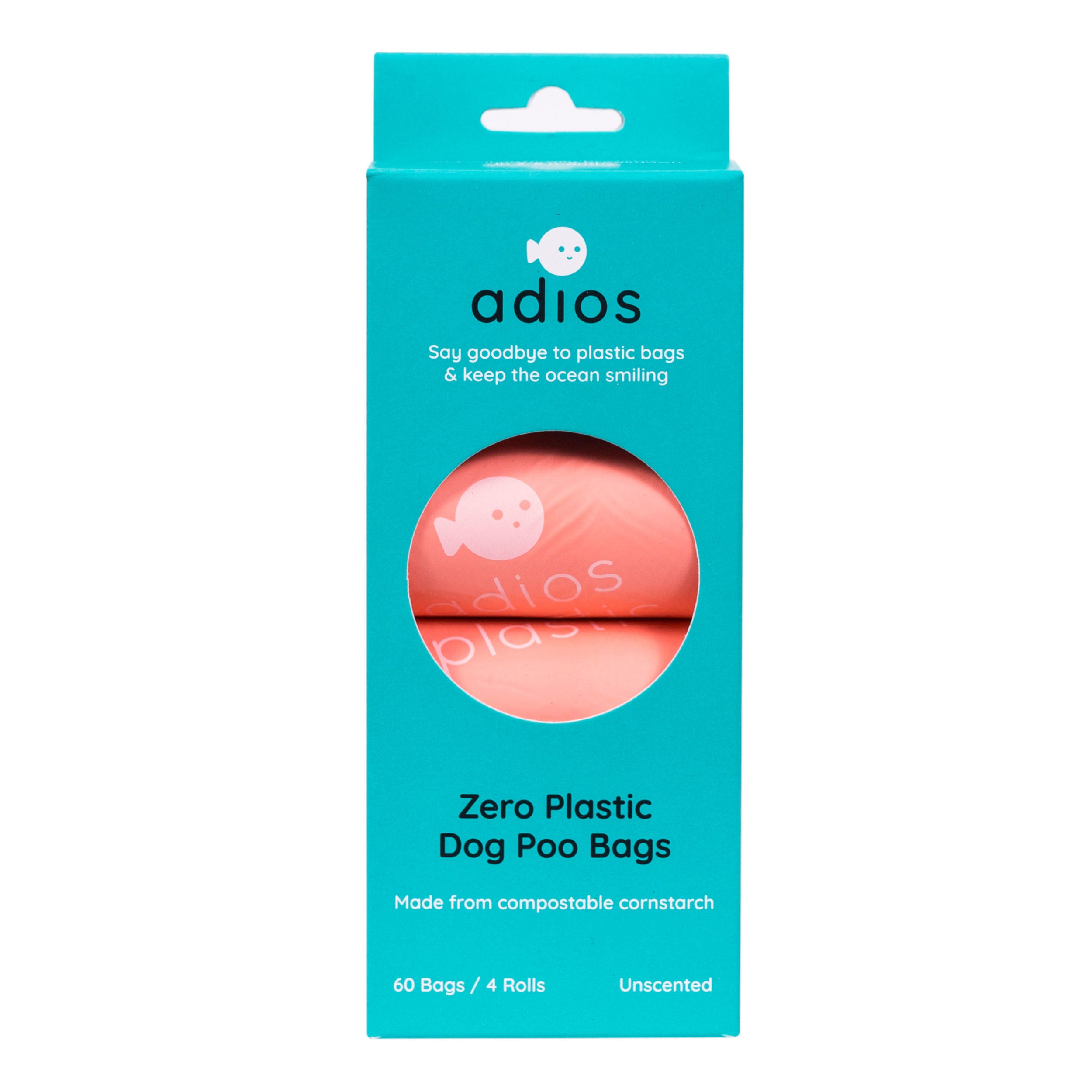 Adios Compostable Dog Poo Coral Pink 60