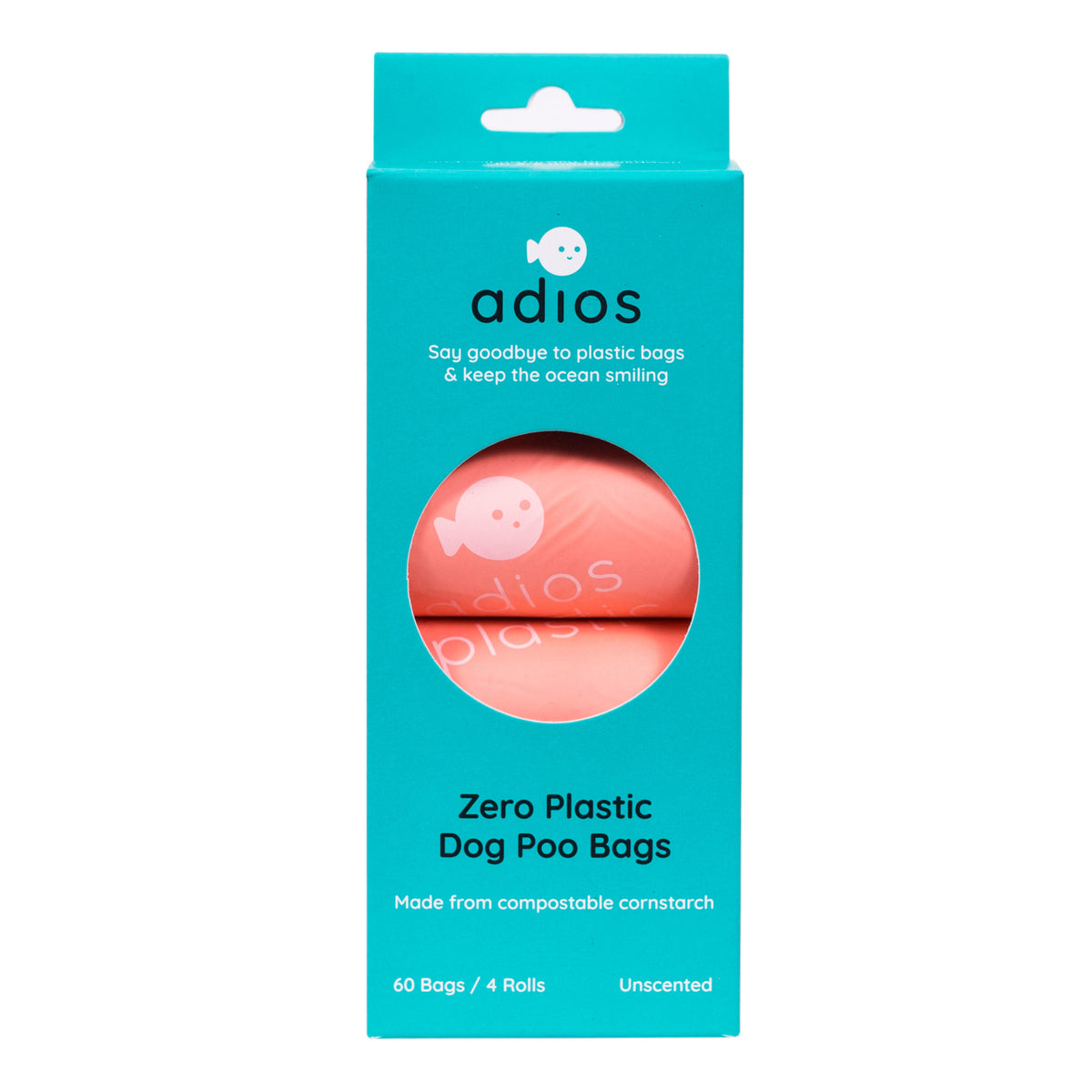 Adios Compostable Dog Poo Coral Pink 60
