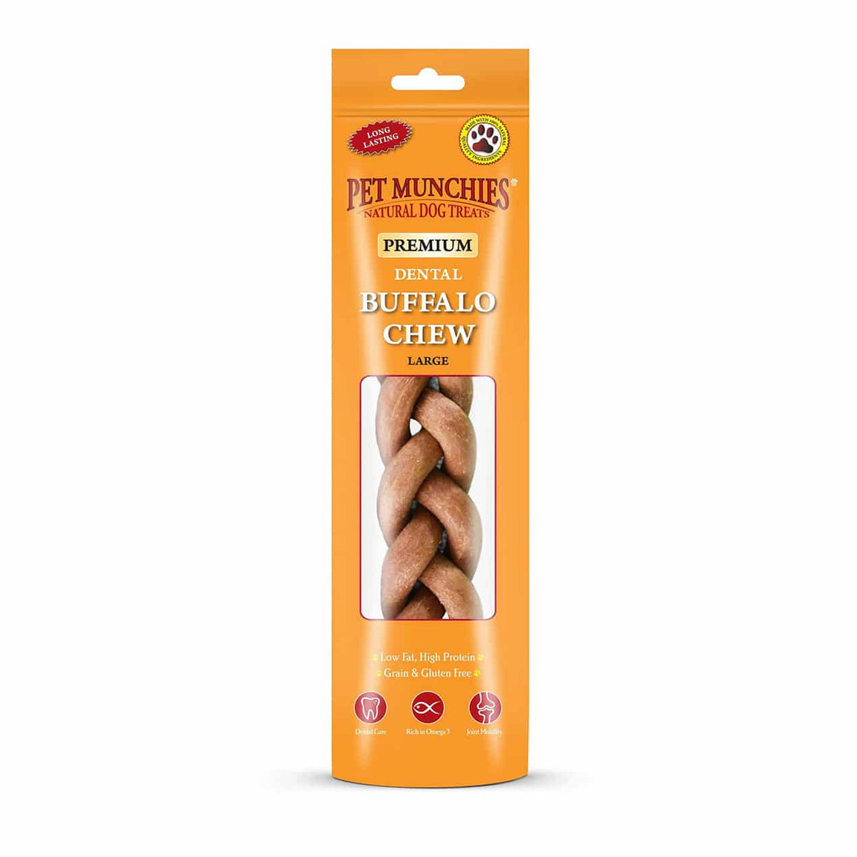 Pet Munchies Natural Treats Dental Large Buffalo Chew 90g