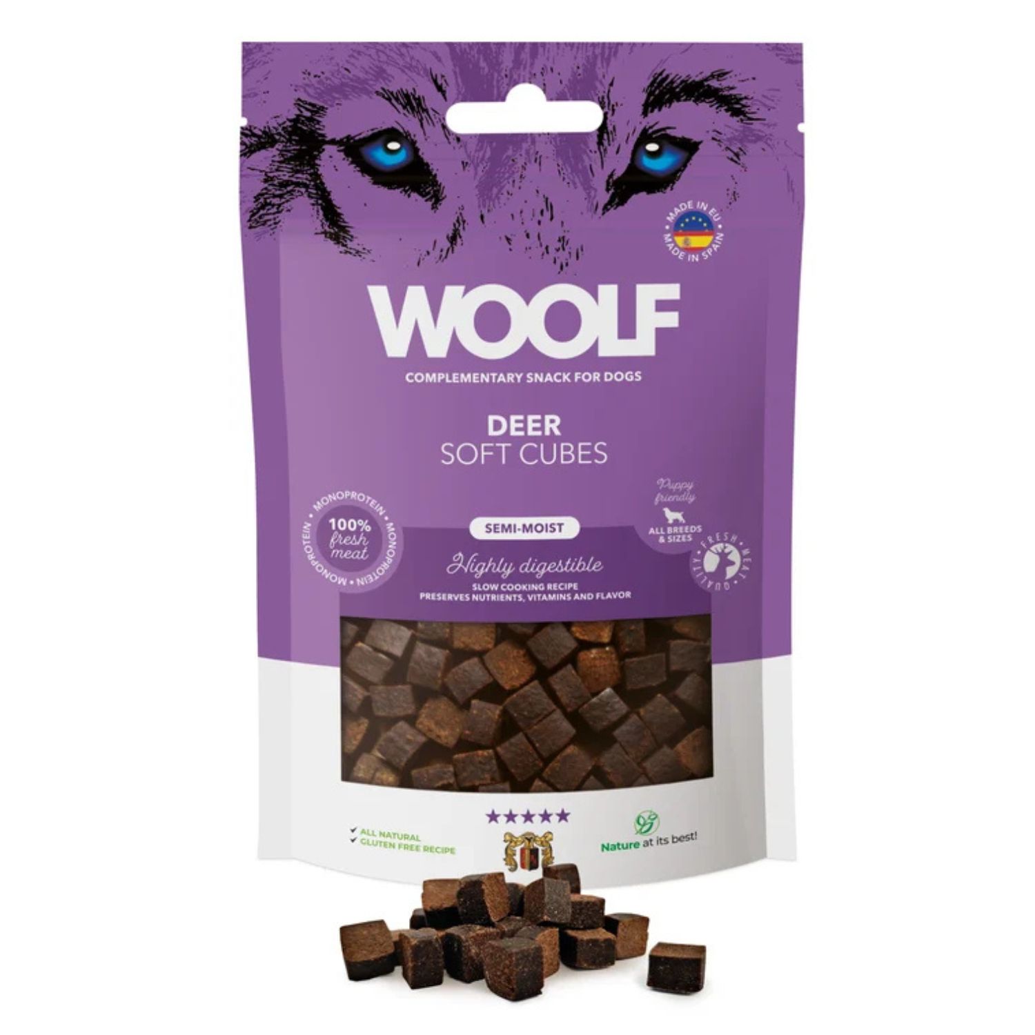 Woolf Soft Cubes Deer 100g