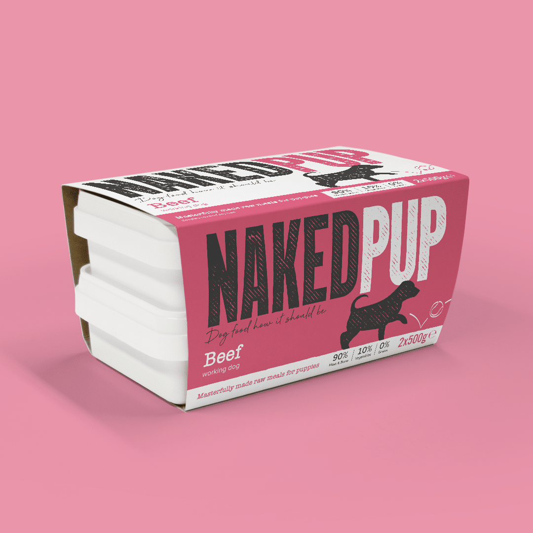 NakedPup Raw Puppy Food Beef 2x500g
