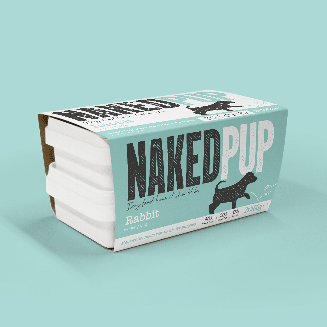 NakedPup Raw Puppy Food Rabbit 2x500g