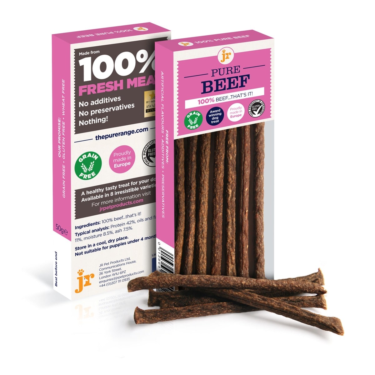 Jr Pet Products Pure Range Meat Sticks Beef 50g