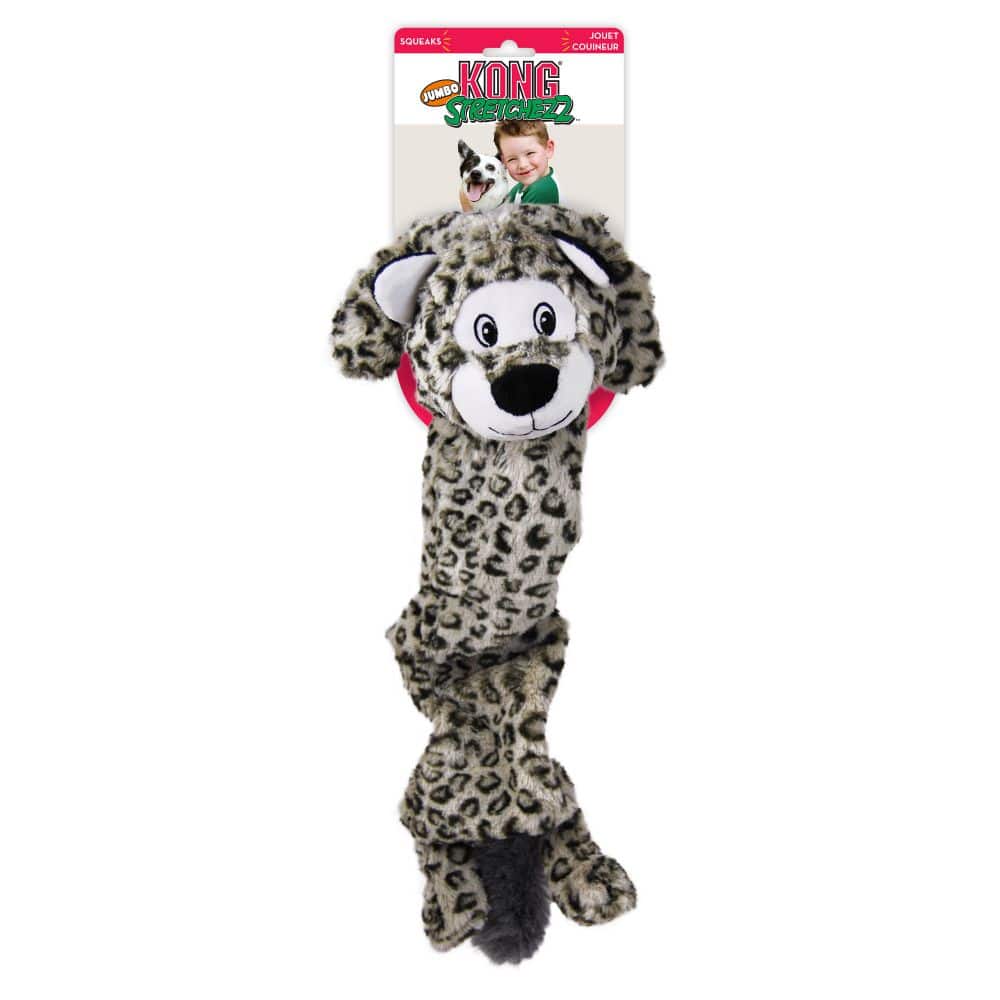 KONG Dog Toy Jumbo Stretchezz Snow Leopard
