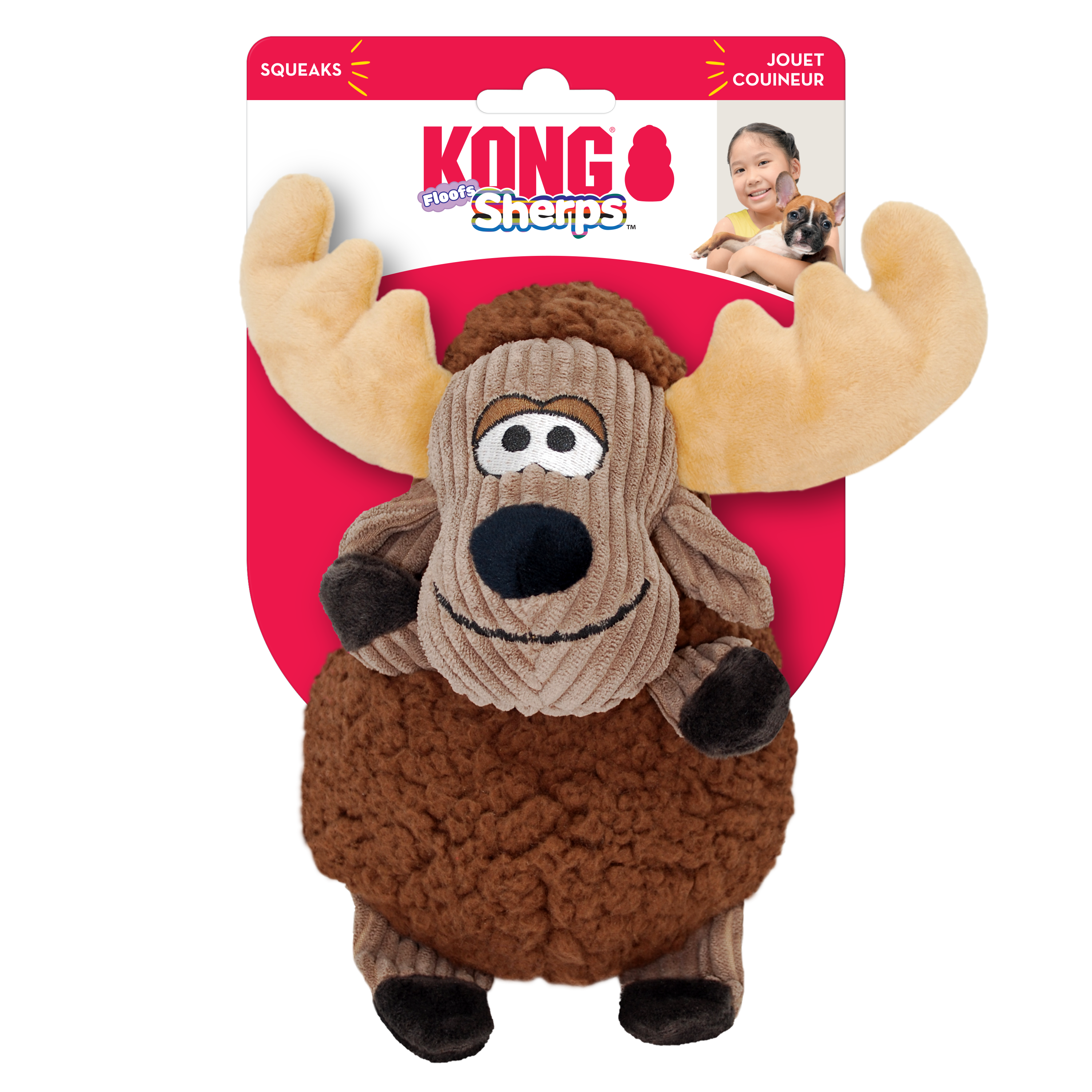 KONG Dog Toy Sherps Floofs Moose Medium