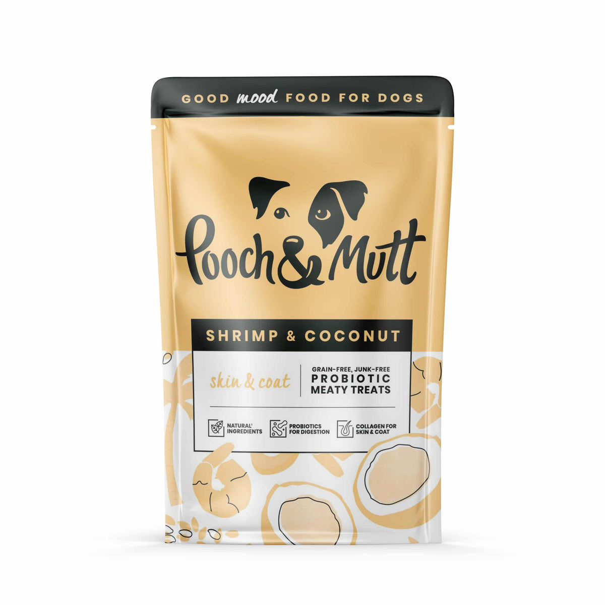 Pooch and Mutt Dog Treats Skin and Coat Shrimp and Coconut 120g