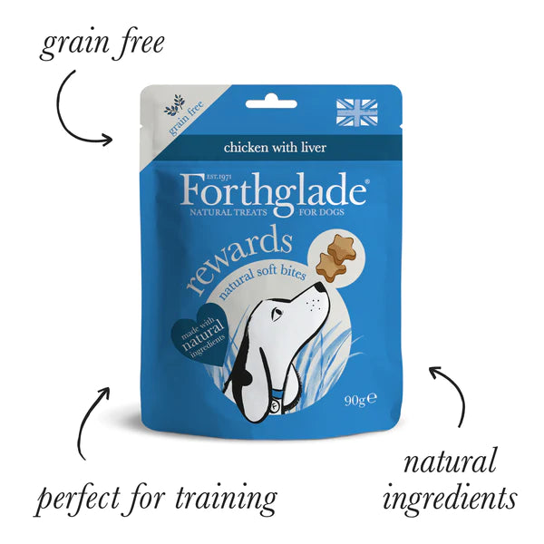 Forthglade Dog Treats Soft Bites Training Chicken & Liver 90G