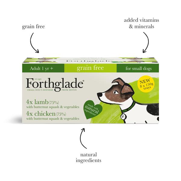Forthglade Wet Dog Food Lamb & Chicken Variety Pack Small Dogs 8x150g