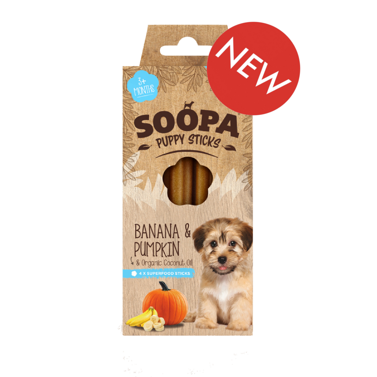 Soopa Puppy Treats Dental Sticks Banana & Pumpkin 100g