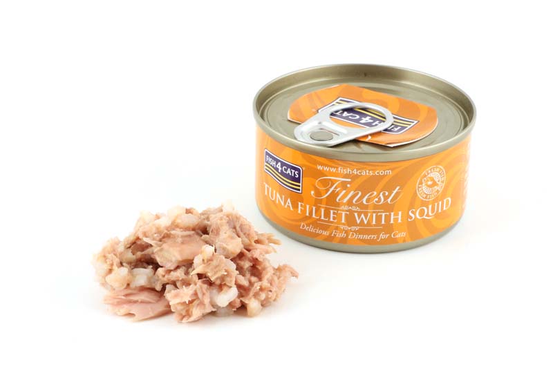 Fish4Cats Finest Wet Cat Food Tuna Fillet With Squid Can 70g