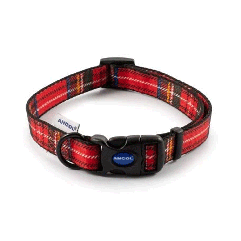 Ancol Tartan Collar Red 2-5