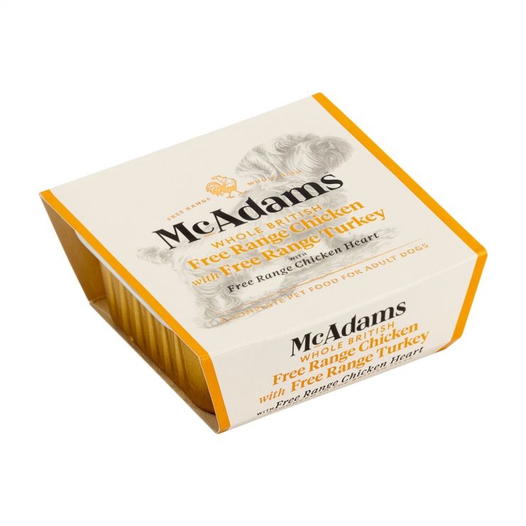 McAdams Wet Dog Food Whole British Free Range Chicken with Free Range Turkey & Chicken Heart 150g