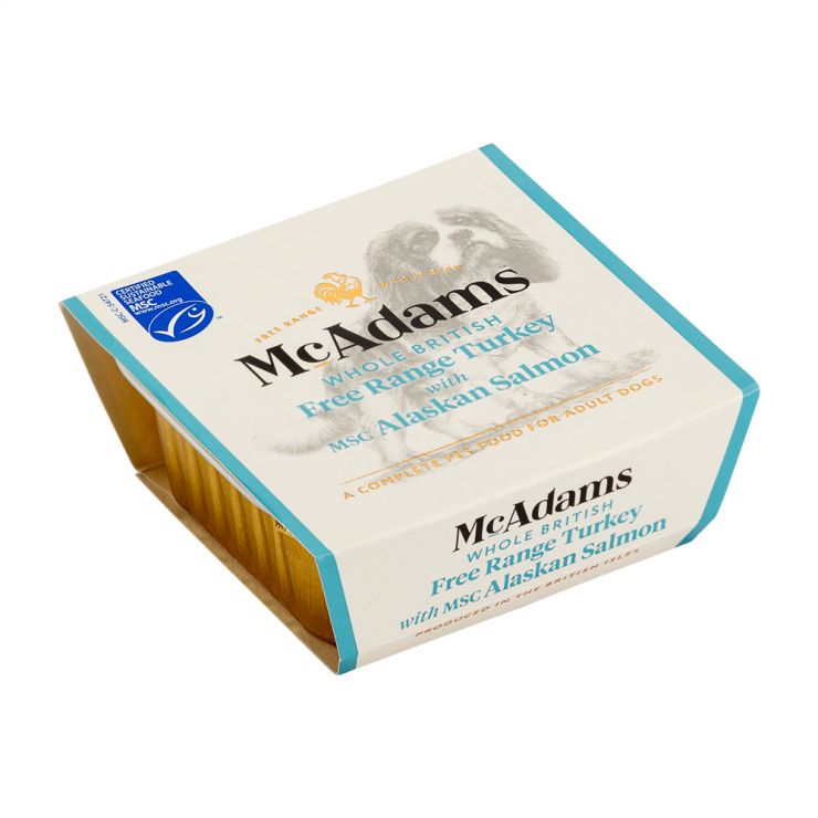 McAdams Wet Dog Food Whole British Free Range Turkey & MSC Alaskan Salmon 150g