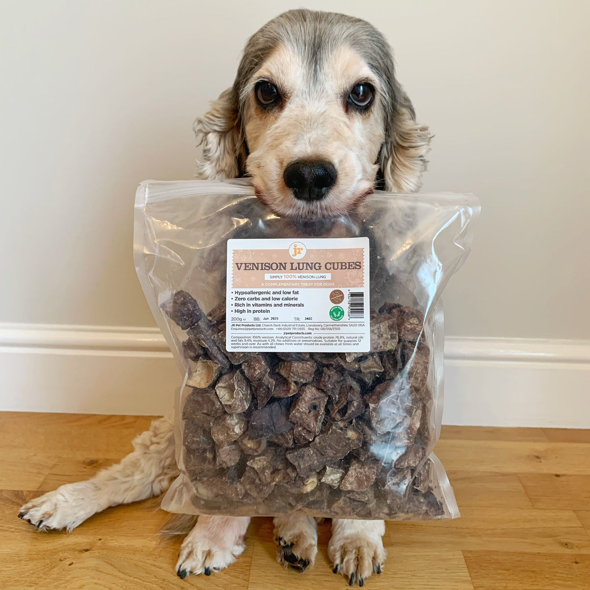 JR Venison Lung Cubes 200g