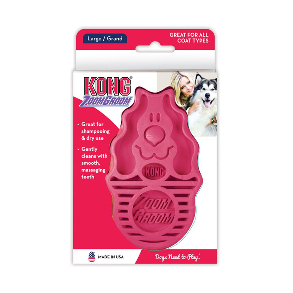 KONG Dog Grooming Zoom Groom Raspberry Large
