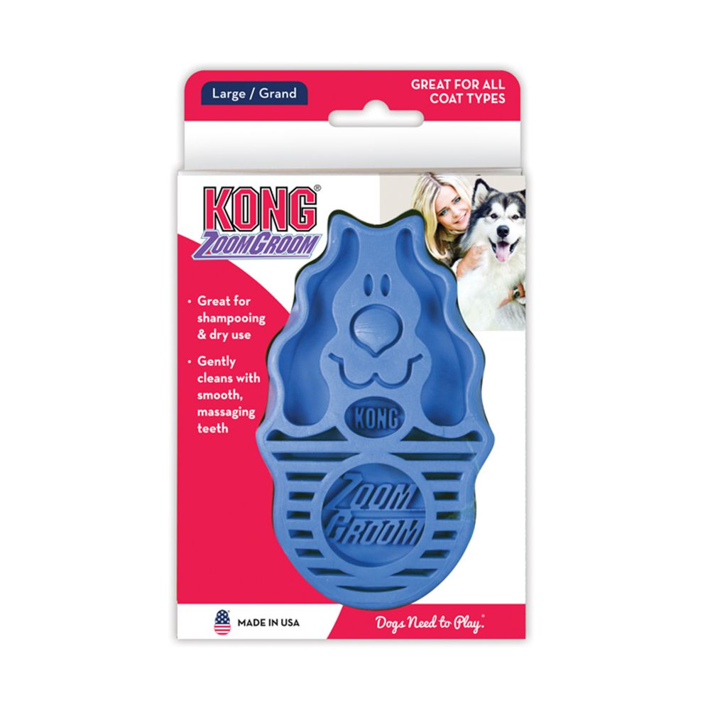 KONG Dog Grooming Zoom Groom Boysenberry Blue Large