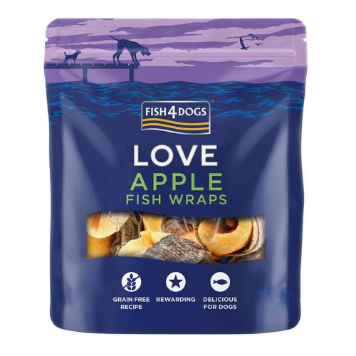 Fish4Dogs Dog Treats Apple Fish Wraps 90g