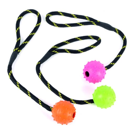 Happy Pet Dog Toy Studded Rope Ball Floater Assorted