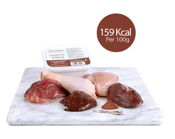 Purrform Raw Cat Food Beef Trim with Chicken 450g