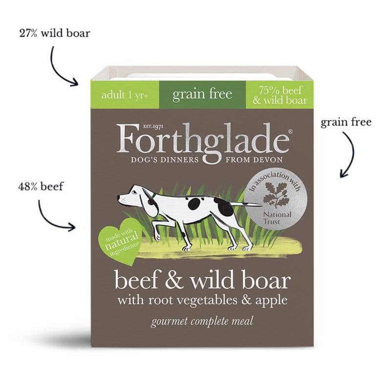 Forthglade Wet Dog Food Gourmet Range Beef And Wild Boar 395g