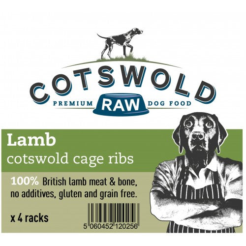 Cotswold Raw Dog Treat Lamb Cage Ribs 4pk
