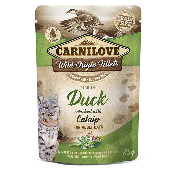 Carnilove Wet Cat Food Duck with Catnip Pouch 85g
