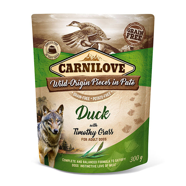 Carnilove Wet Dog Food Duck with Timothy Grass Pouch 300g