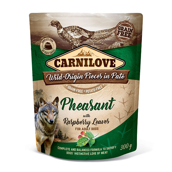 Carnilove Wet Dog Food Pheasant with Raspberry Leaves Pouch 300g