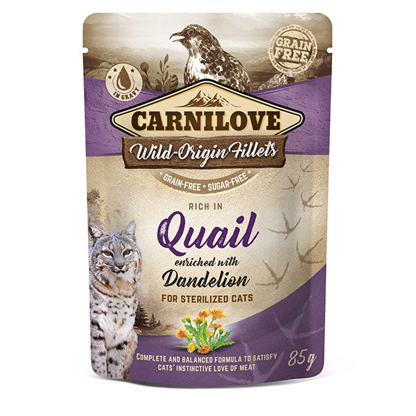 Carnilove Wet Cat Food Quail with Dandelion Pouch 85g