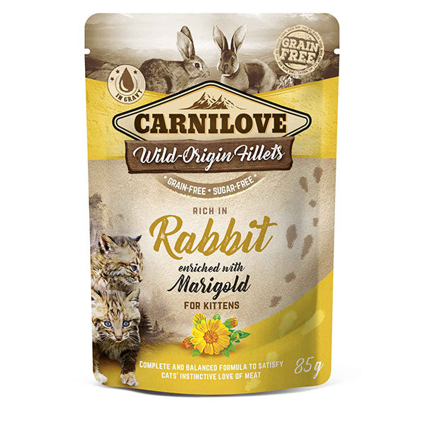 Carnilove Wet Kitten Food Rabbit with Marigold Pouch 85g