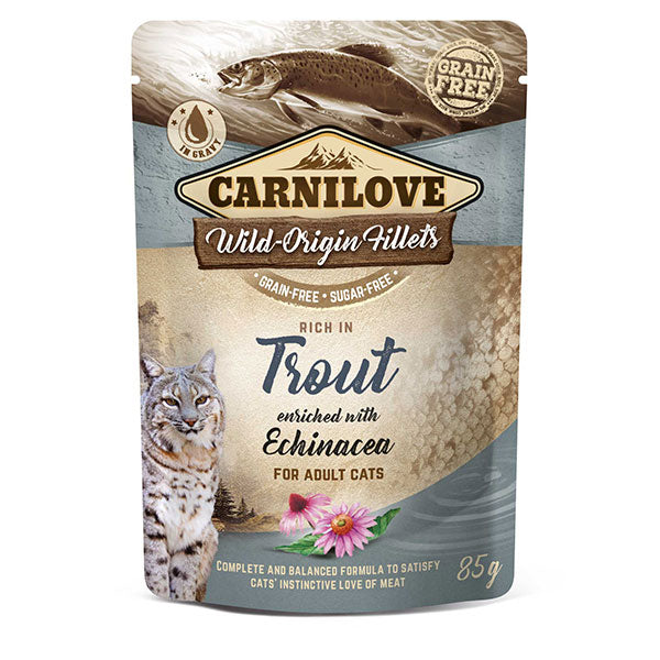 Carnilove Wet Cat Food Trout with Echinacea Pouch 85g