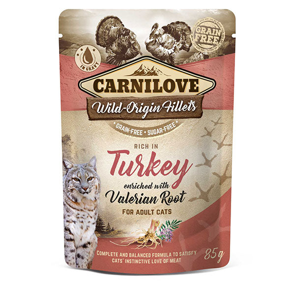 Carnilove Wet Cat Food Turkey with Valerian Pouch 85g