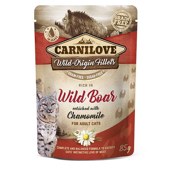 Carnilove Wet Cat Food Wild Boar with Chamomile Pouch 85g